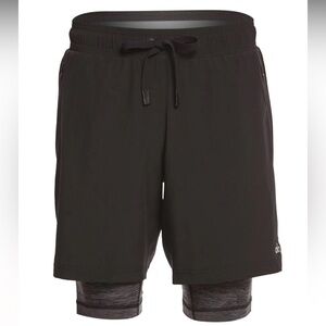 ALO Yoga Men's Unity 2 in one workout shorts with built in boxer brief underwear